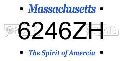6246ZH Massachusetts License Plate