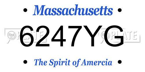 6247YG Massachusetts License Plate