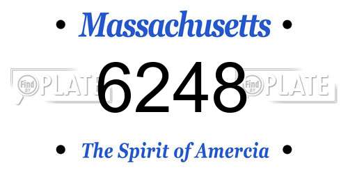 6248 Massachusetts License Plate