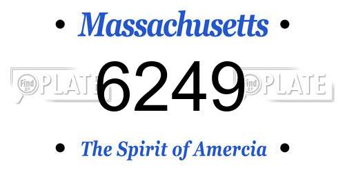 6249 Massachusetts License Plate