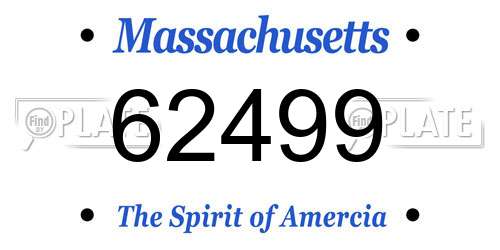 62499 Massachusetts License Plate