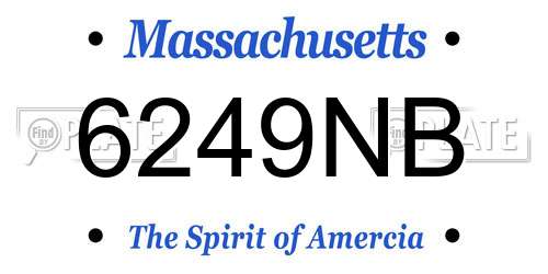 6249NB Massachusetts License Plate