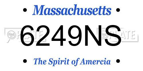 6249NS Massachusetts License Plate