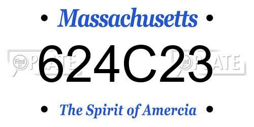 624C23 Massachusetts License Plate