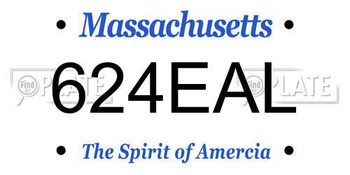624EAL Massachusetts License Plate