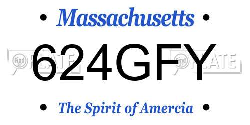 624GFY Massachusetts License Plate