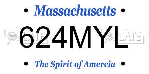 624MYL Massachusetts License Plate