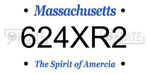 624XR2 Massachusetts License Plate