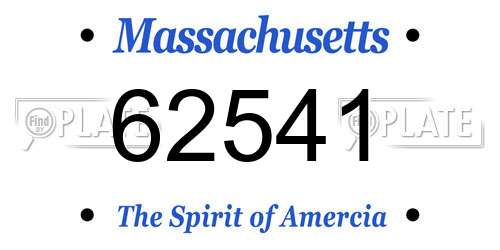 62541 Massachusetts License Plate