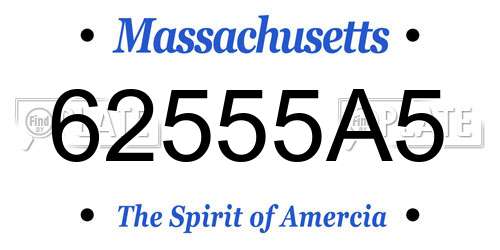 62555A5 Massachusetts License Plate