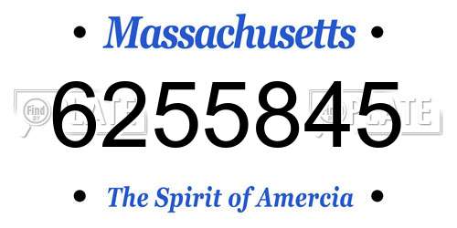 6255845 Massachusetts License Plate