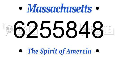 6255848 Massachusetts License Plate