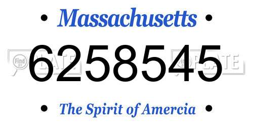 6258545 Massachusetts License Plate