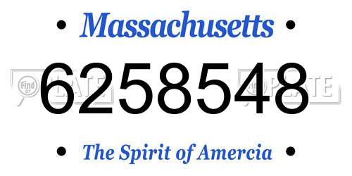 6258548 Massachusetts License Plate