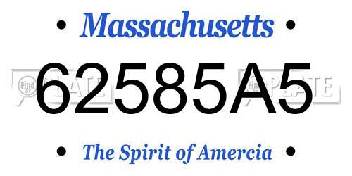 62585A5 Massachusetts License Plate