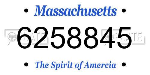 6258845 Massachusetts License Plate
