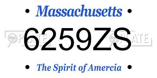 6259ZS Massachusetts License Plate