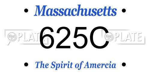 625C Massachusetts License Plate