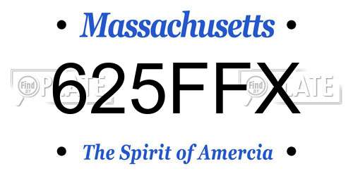 625FFX Massachusetts License Plate