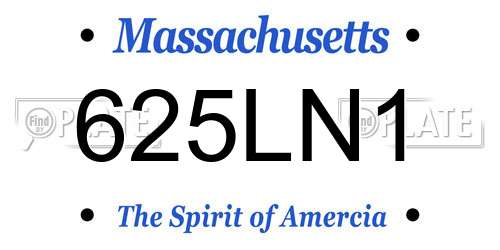 625LN1 Massachusetts License Plate