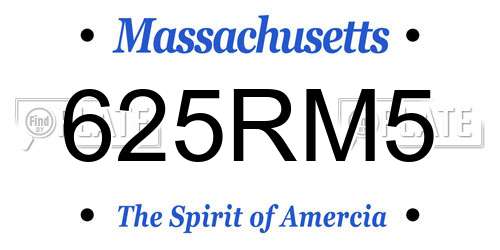 625RM5 Massachusetts License Plate
