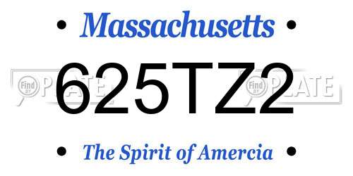 625TZ2 Massachusetts License Plate
