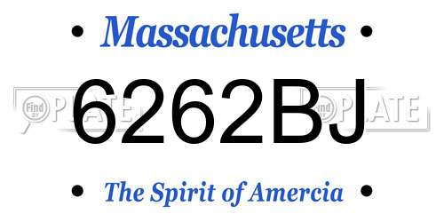 6262BJ Massachusetts License Plate