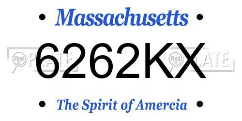 6262KX Massachusetts License Plate