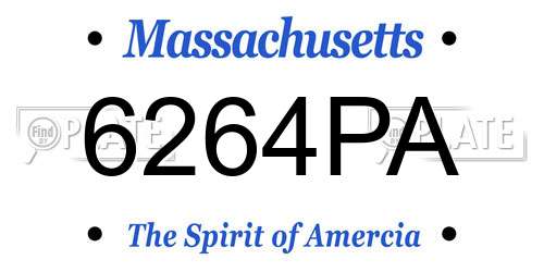 6264PA Massachusetts License Plate