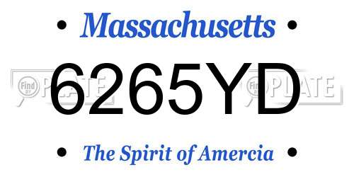6265YD Massachusetts License Plate