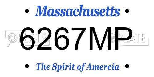 6267MP Massachusetts License Plate