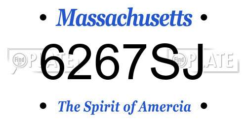 6267SJ Massachusetts License Plate