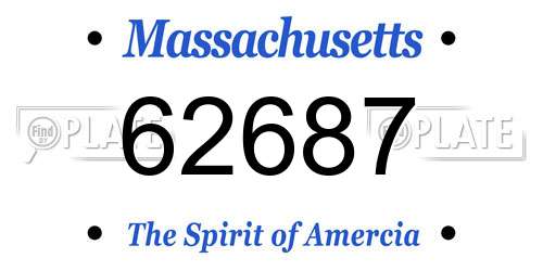 62687 Massachusetts License Plate
