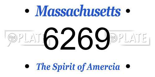 6269 Massachusetts License Plate