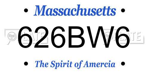 626BW6 Massachusetts License Plate