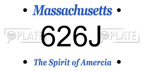 626J Massachusetts License Plate
