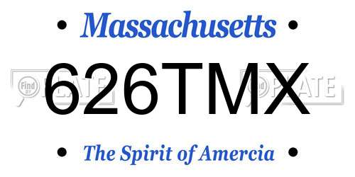 626TMX Massachusetts License Plate
