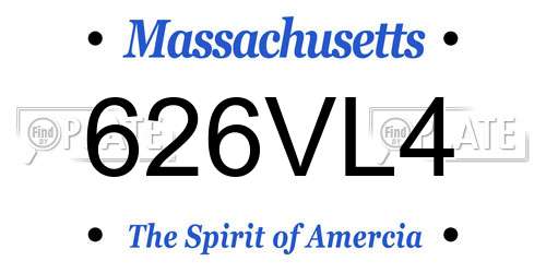 626VL4 Massachusetts License Plate