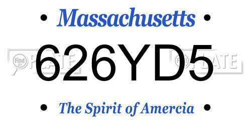 626YD5 Massachusetts License Plate