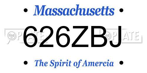 626ZBJ Massachusetts License Plate