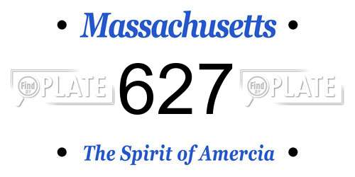 627 Massachusetts License Plate