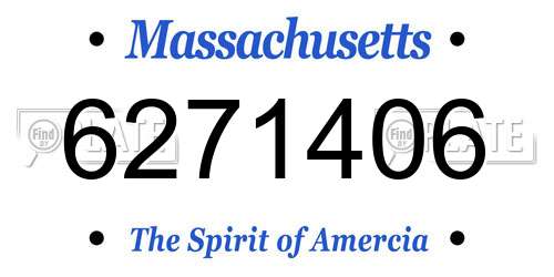 6271406 Massachusetts License Plate