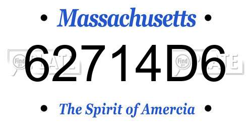 62714D6 Massachusetts License Plate