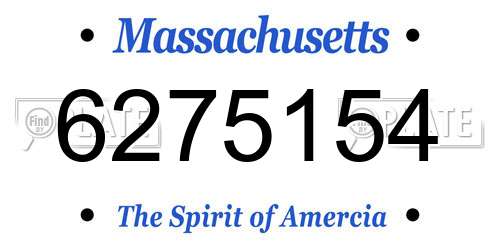 6275154 Massachusetts License Plate