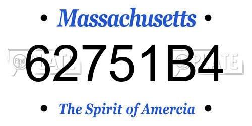 62751B4 Massachusetts License Plate