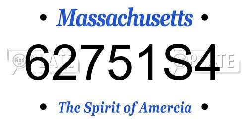62751S4 Massachusetts License Plate