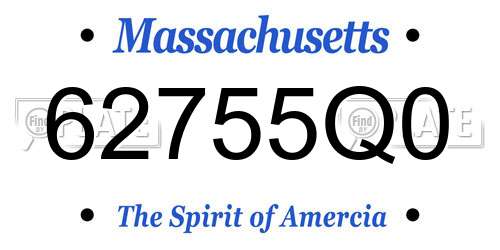 62755Q0 Massachusetts License Plate
