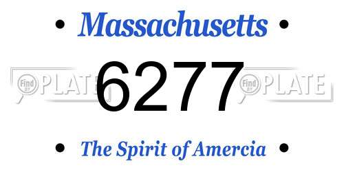 6277 Massachusetts License Plate