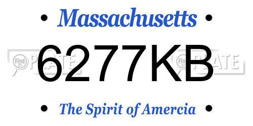 6277KB Massachusetts License Plate