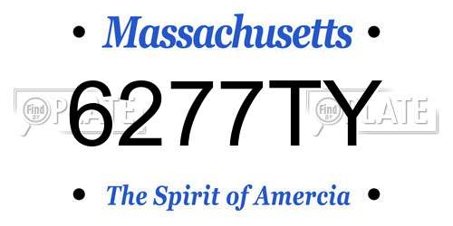 6277TY Massachusetts License Plate